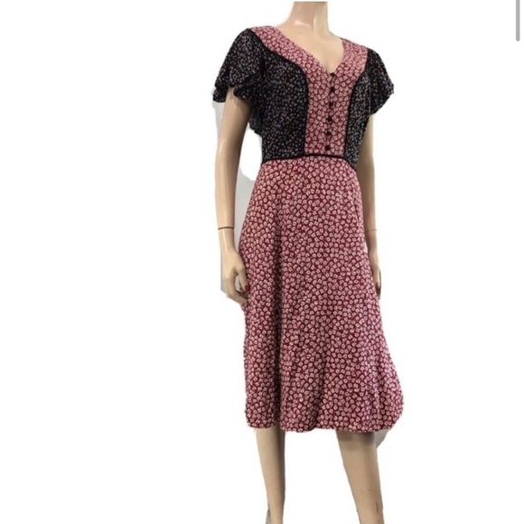 lace & mesh dress maxi patch floral print